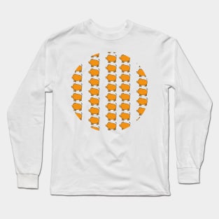 Gold Pig Pattern Long Sleeve T-Shirt